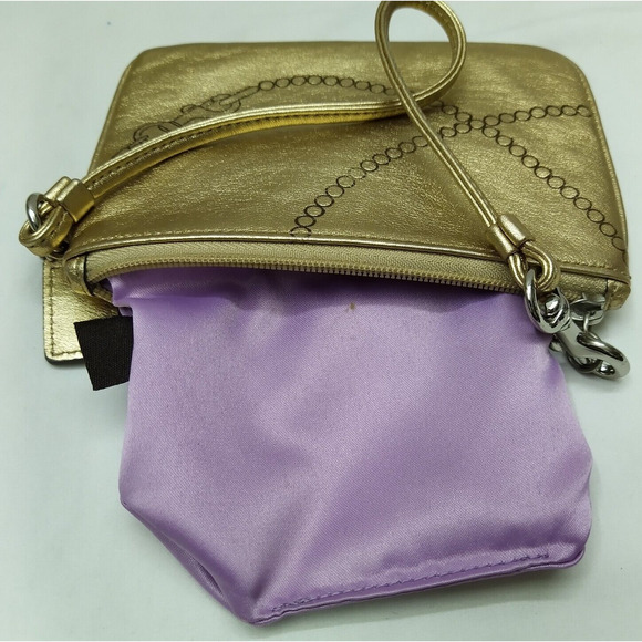 Coach Metallic Gold Zipper Closure Wristlet - Coin Wallet - Picture 11 of 11